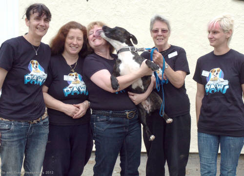 Pat with kennels staff